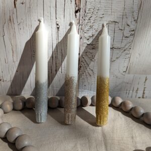 Glitter Dip Dye Candles