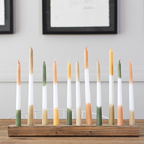 Dip dye candles, stick candles, taper candles